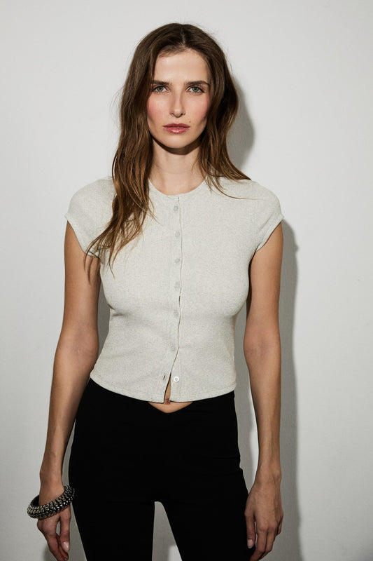 AERA Damen Kurzarm Bluse Soft Stretch