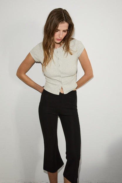 AERA Damen Kurzarm Bluse Soft Stretch