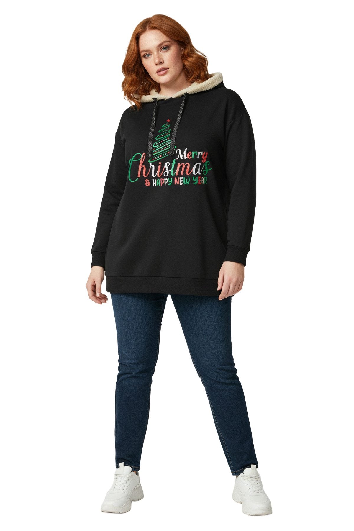 Kapuzenpullover mit Baummuster