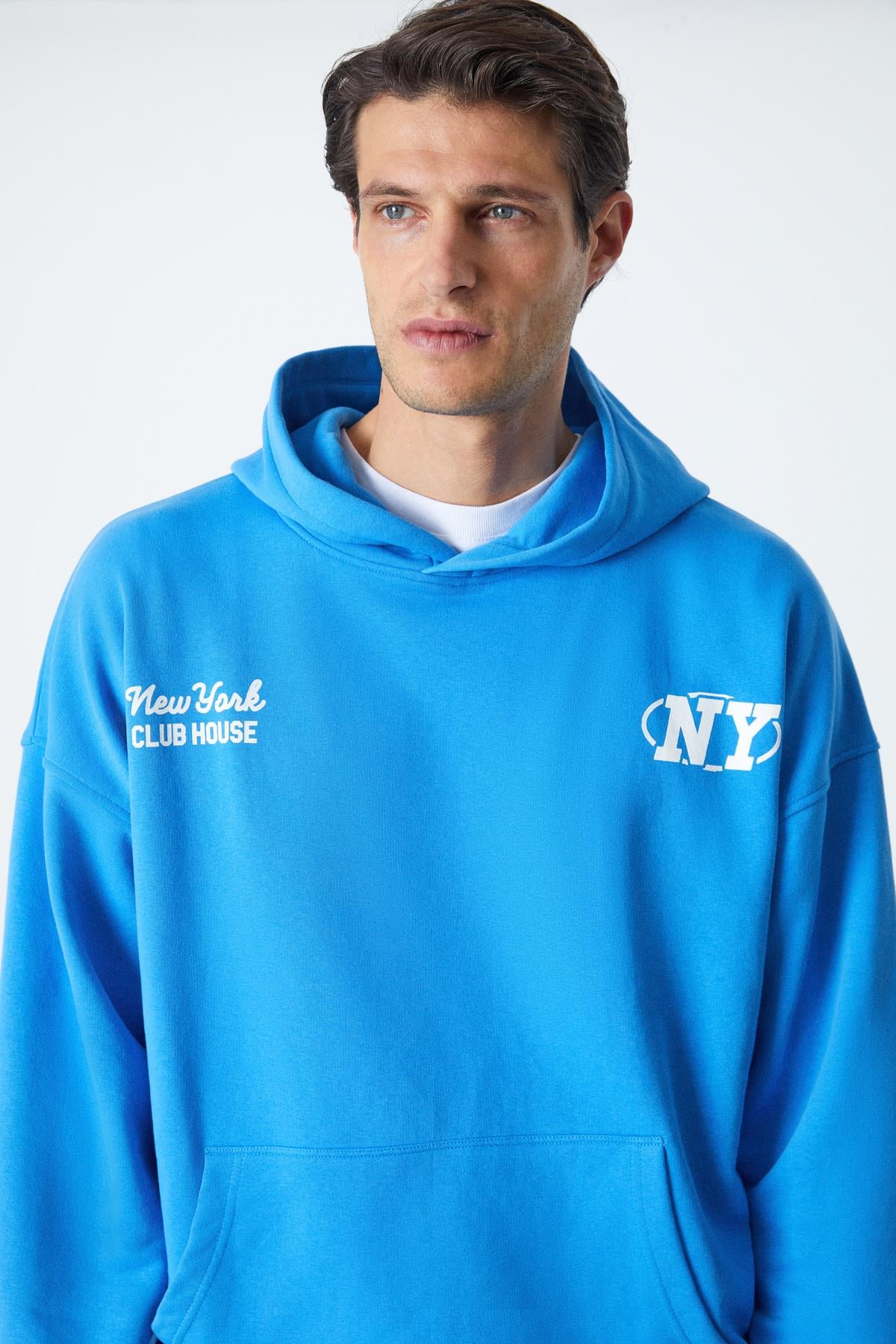 GRIMELANGE AGASSI Herren Weiches Sweatshirt Saks Mavi