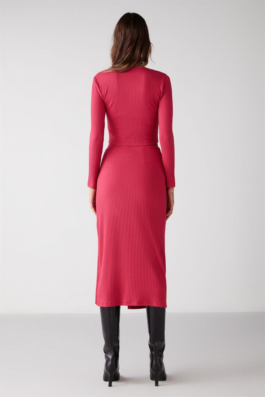 ETHIQUET Strickbluse Relaxed Fuchsia