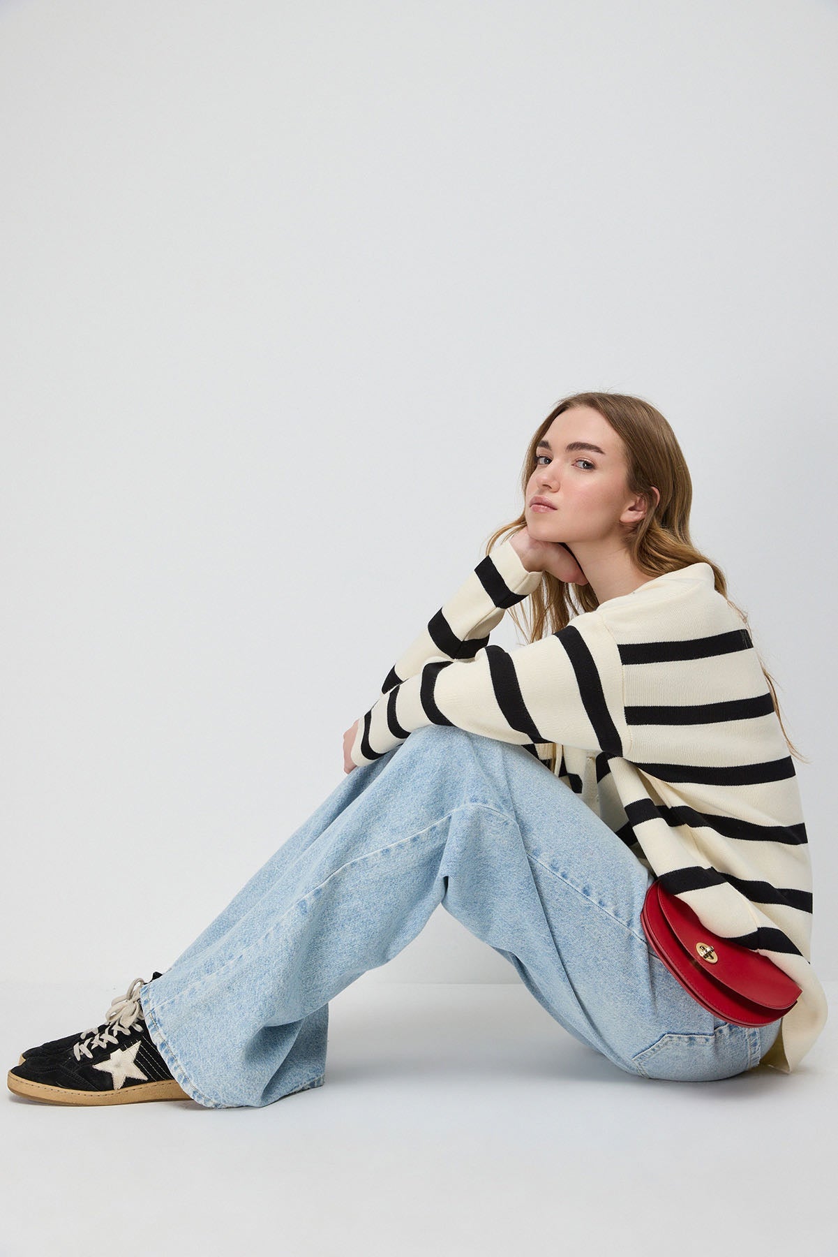 Gestreifter Strickpullover