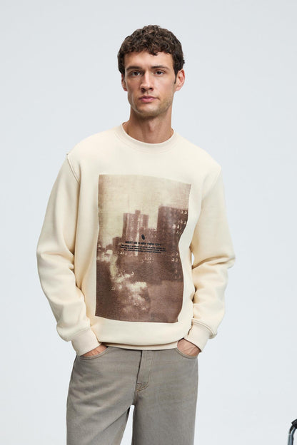 Herren Sweatshirt Rundhals Frontdruck