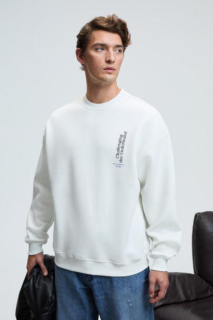 Herren Sweatshirt Rundhals Brust-Rückendruck