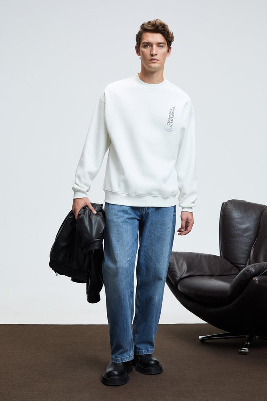 Herren Sweatshirt Rundhals Brust-Rückendruck