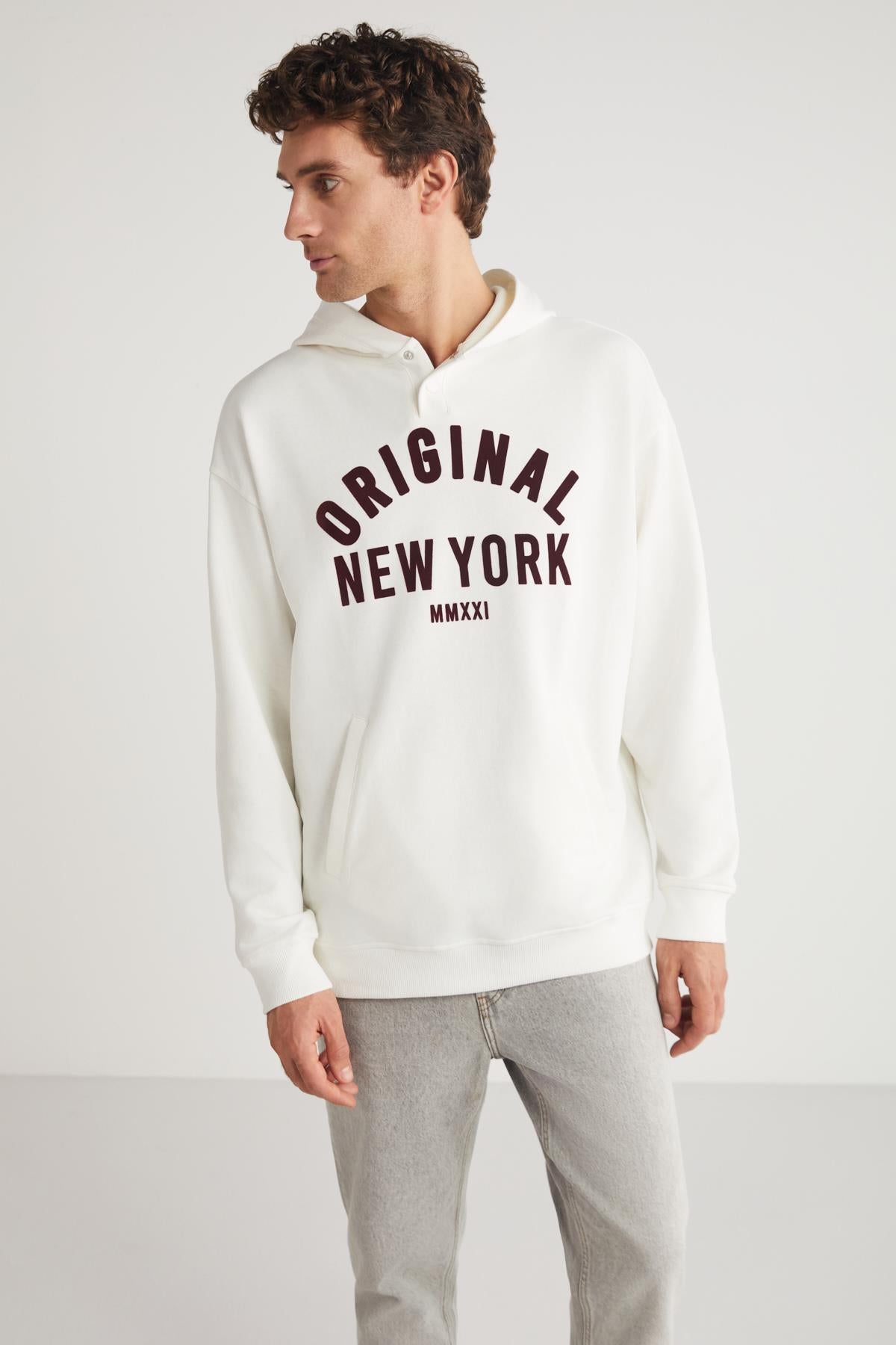 GRIMELANGE ALEKSI Herren Lockeres Sweatshirt Ecru