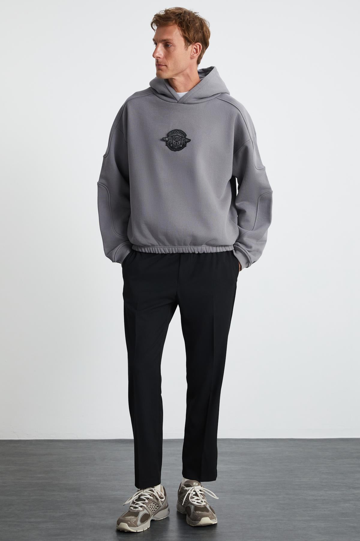 GRIMELANGE ALFIAN Herren Bio-Sweatshirt Dunkelgrau