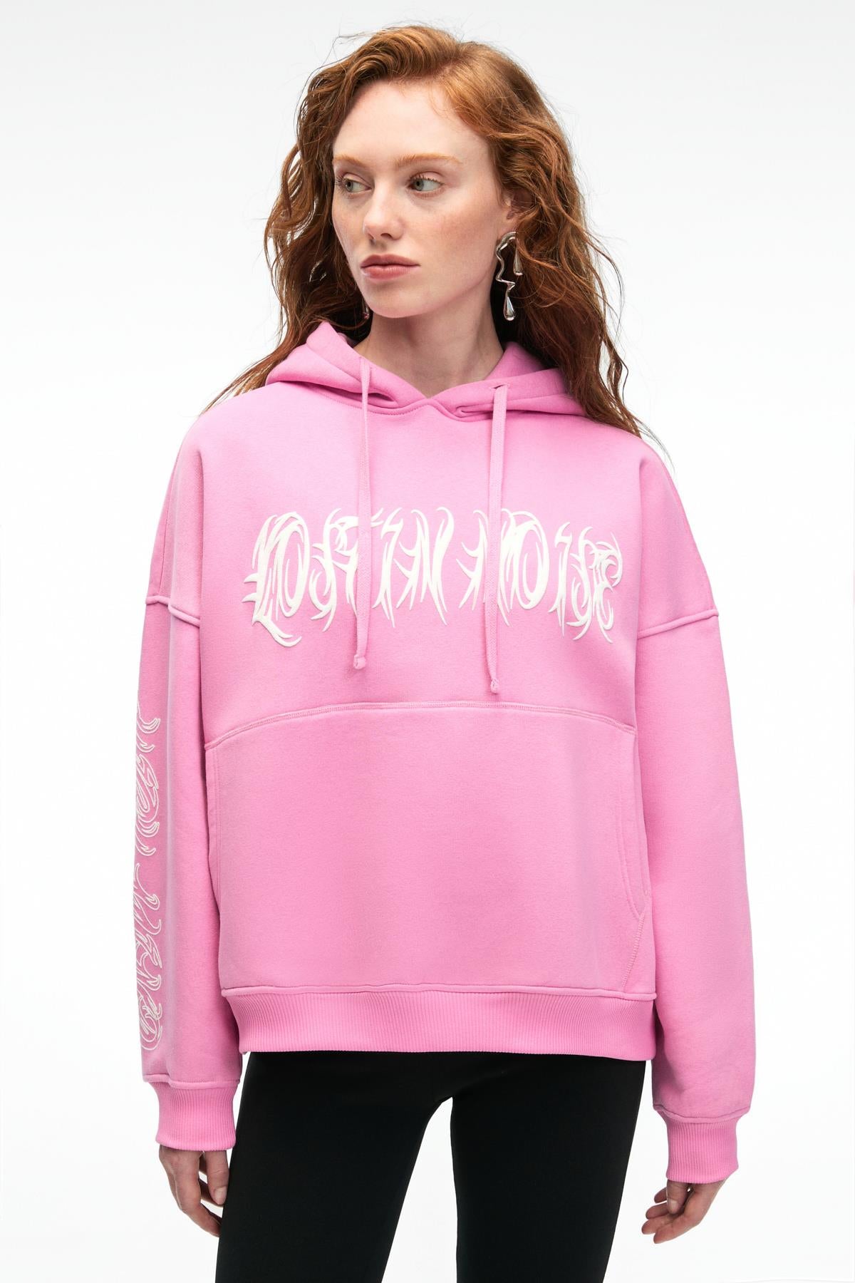 GRIMELANGE ALIRAYNE Damen Oversized Hoodie Rosa