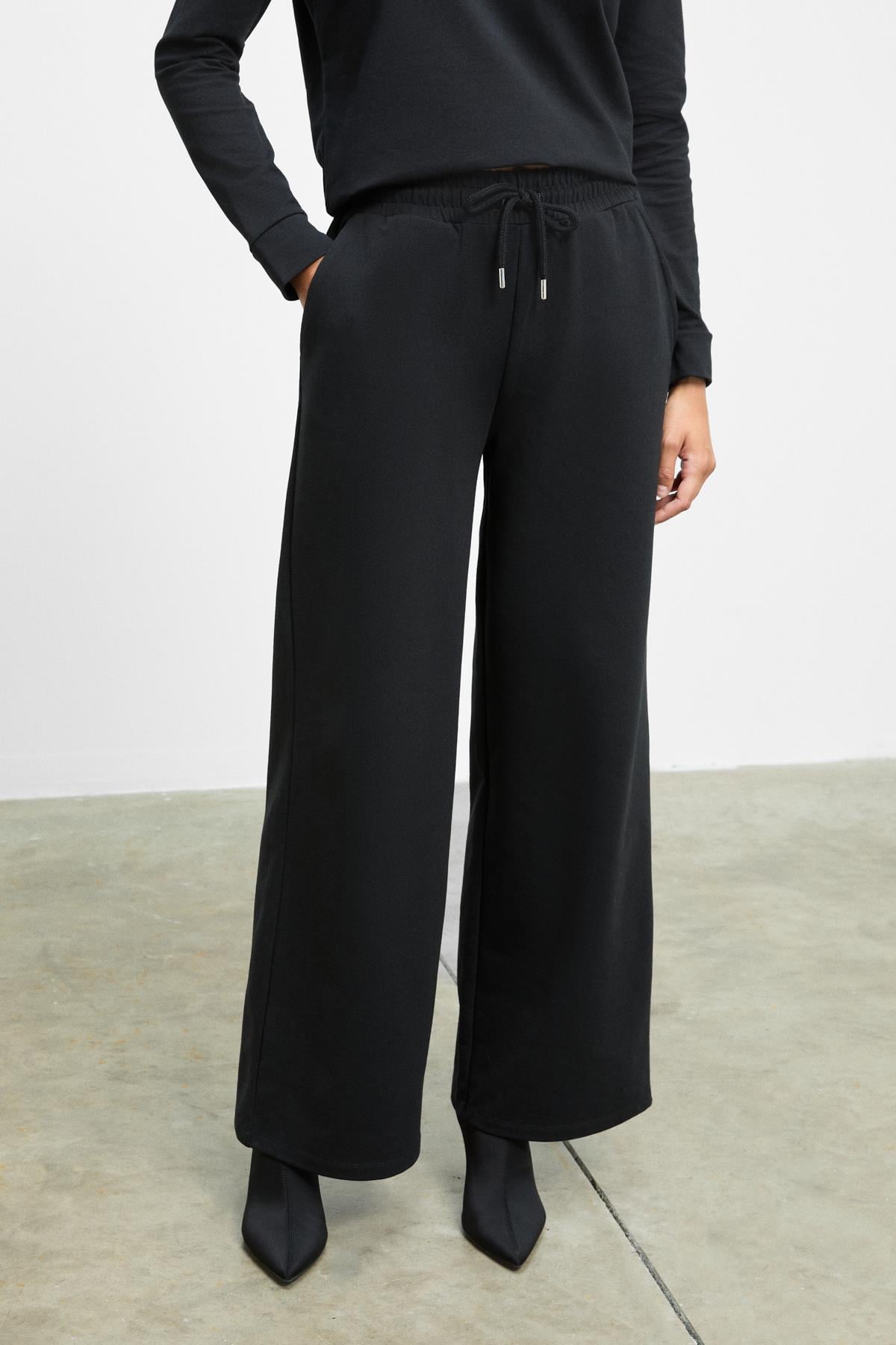 ETHIQUET ALODIA Damen Stretch Hemd Set Schwarz