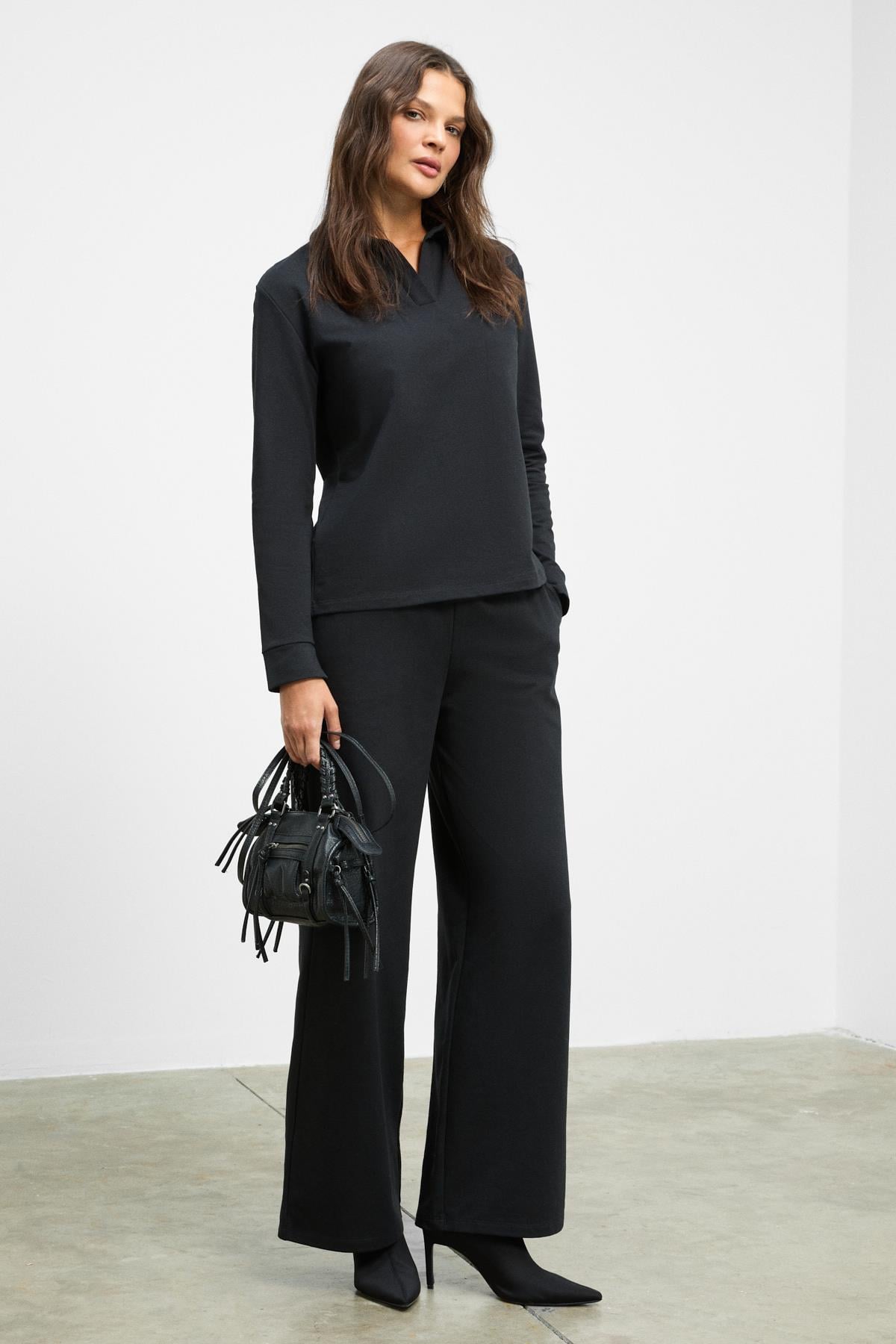 ALODIA Damen Stretch Hemd Set