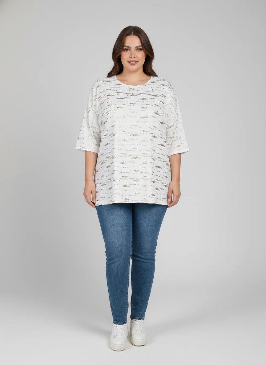 Bluse mit Goldfolienverzierungen