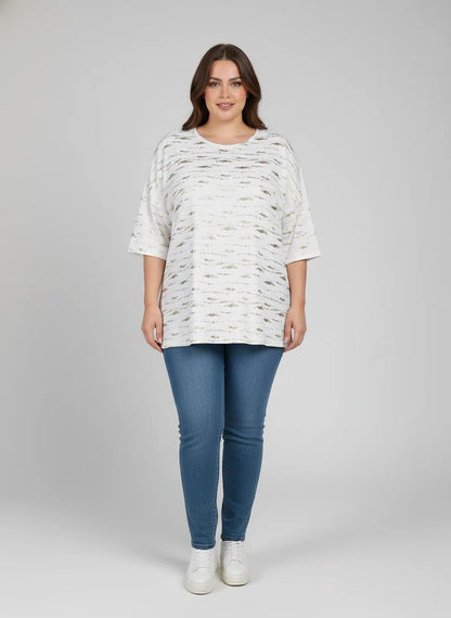 Bluse mit Goldfolienverzierungen