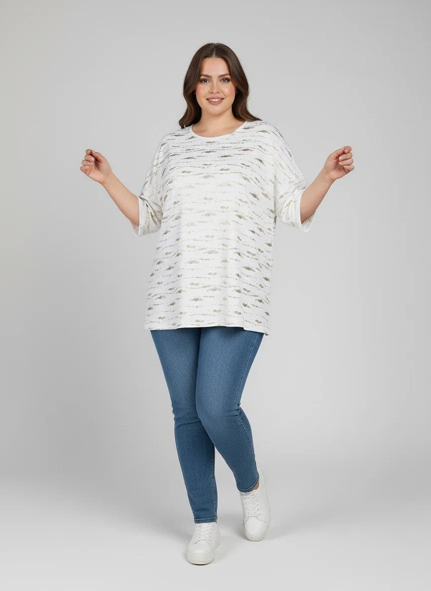 Bluse mit Goldfolienverzierungen