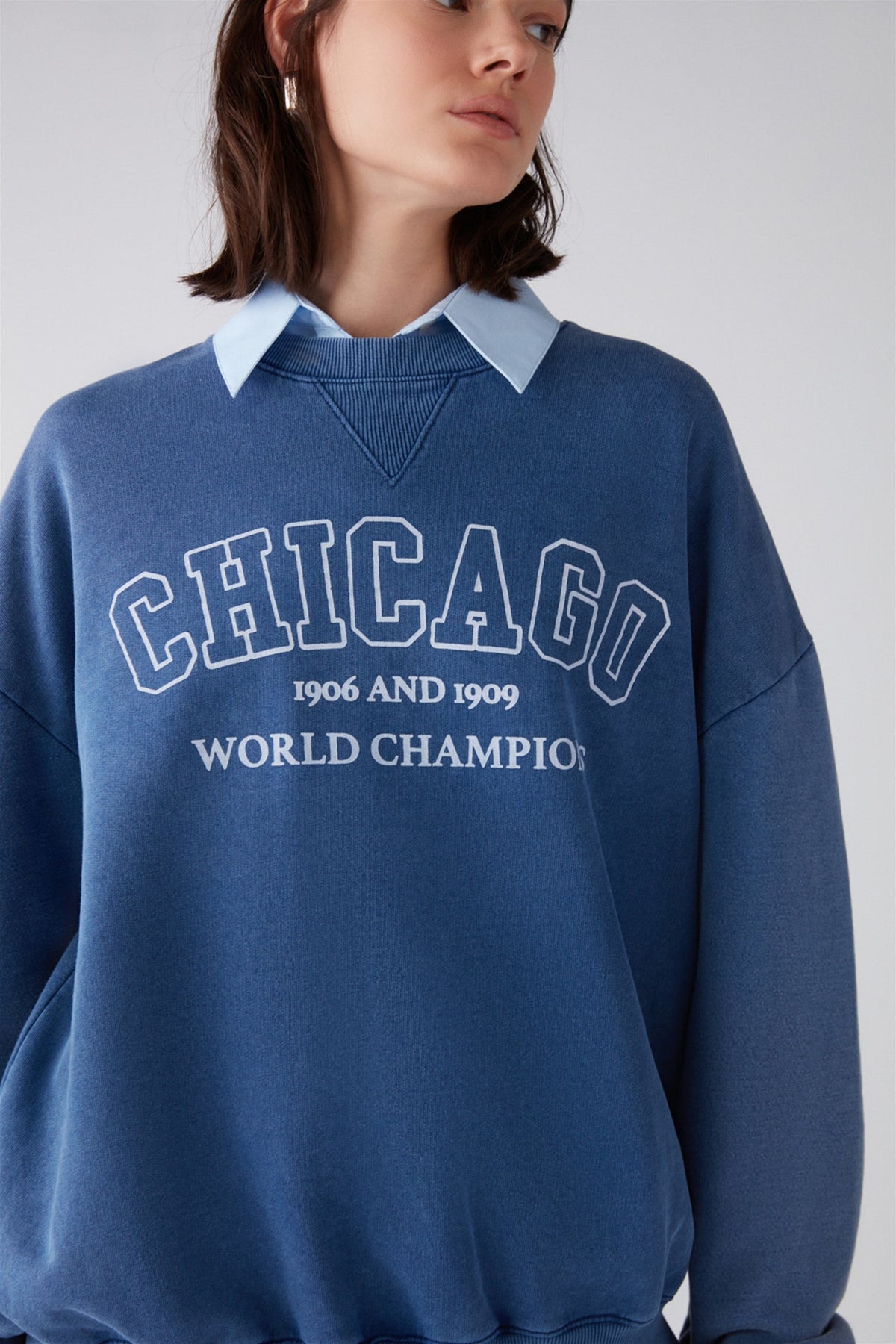 GRIMELANGE AMELIA Relaxed Oversize Sweatshirt Blau