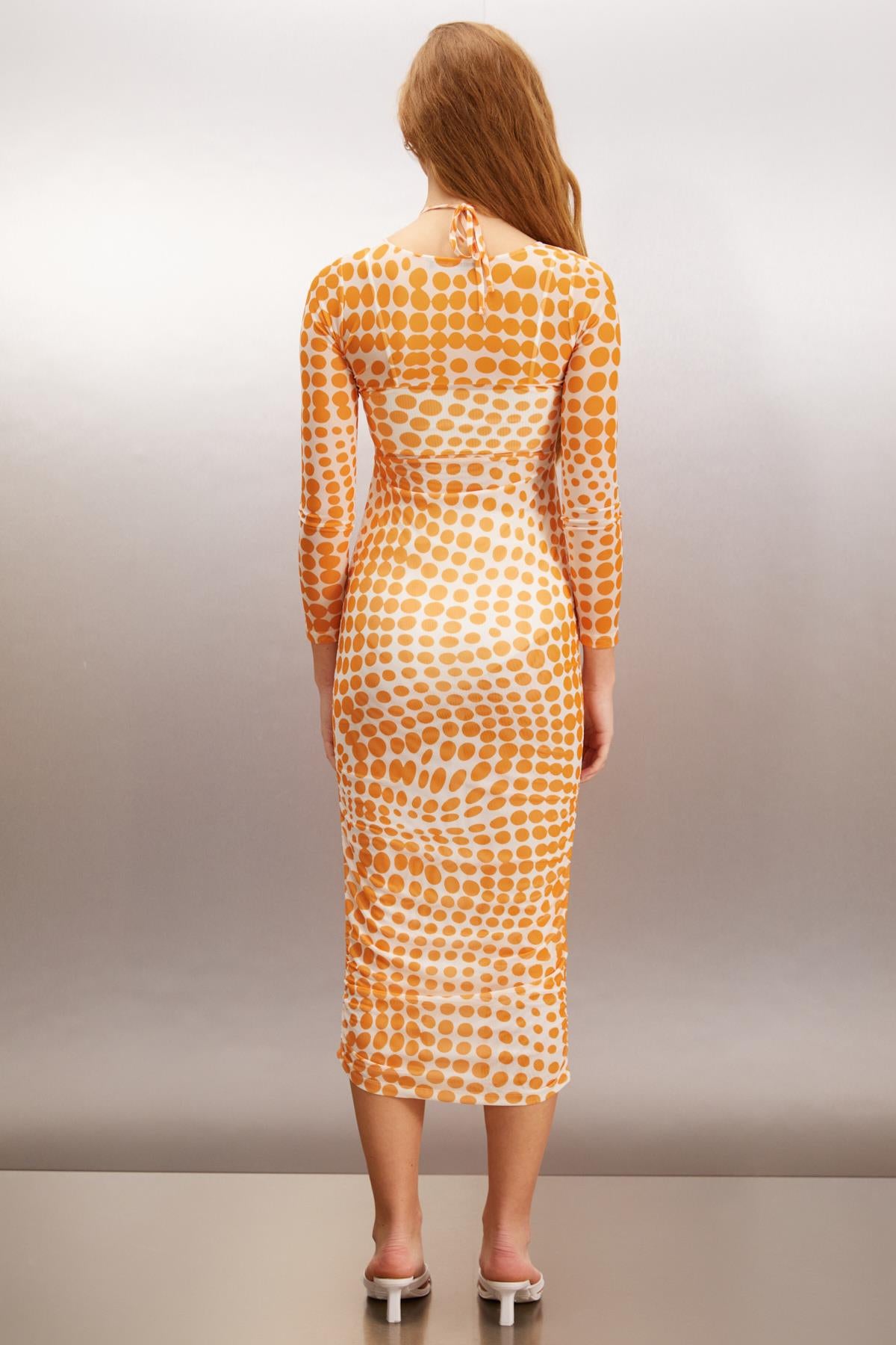 ANATOLA Damen Tüllkleid mit Punkten