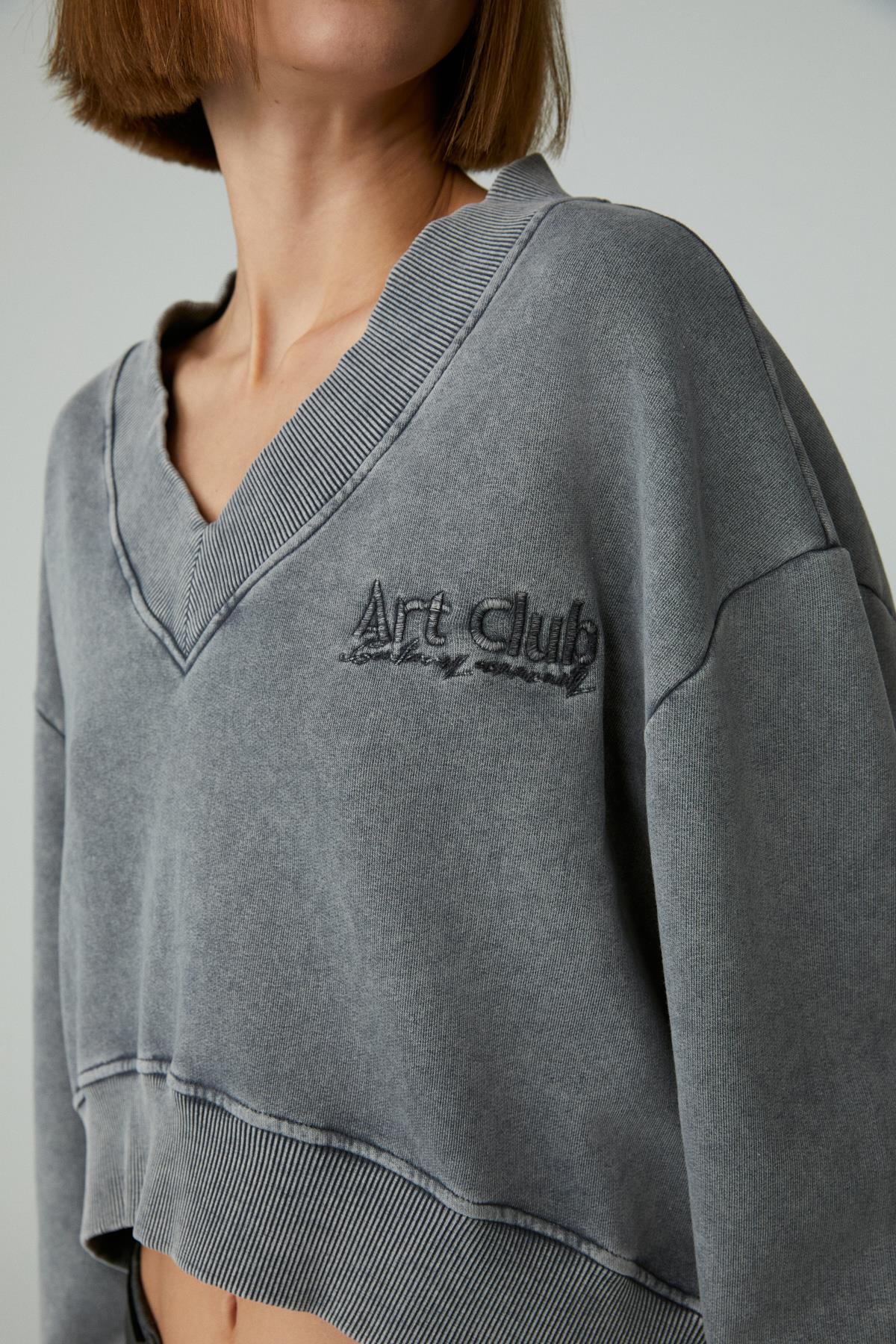 GRIMELANGE ANDREITA Damen Oversize Sweatshirt Hellgrau