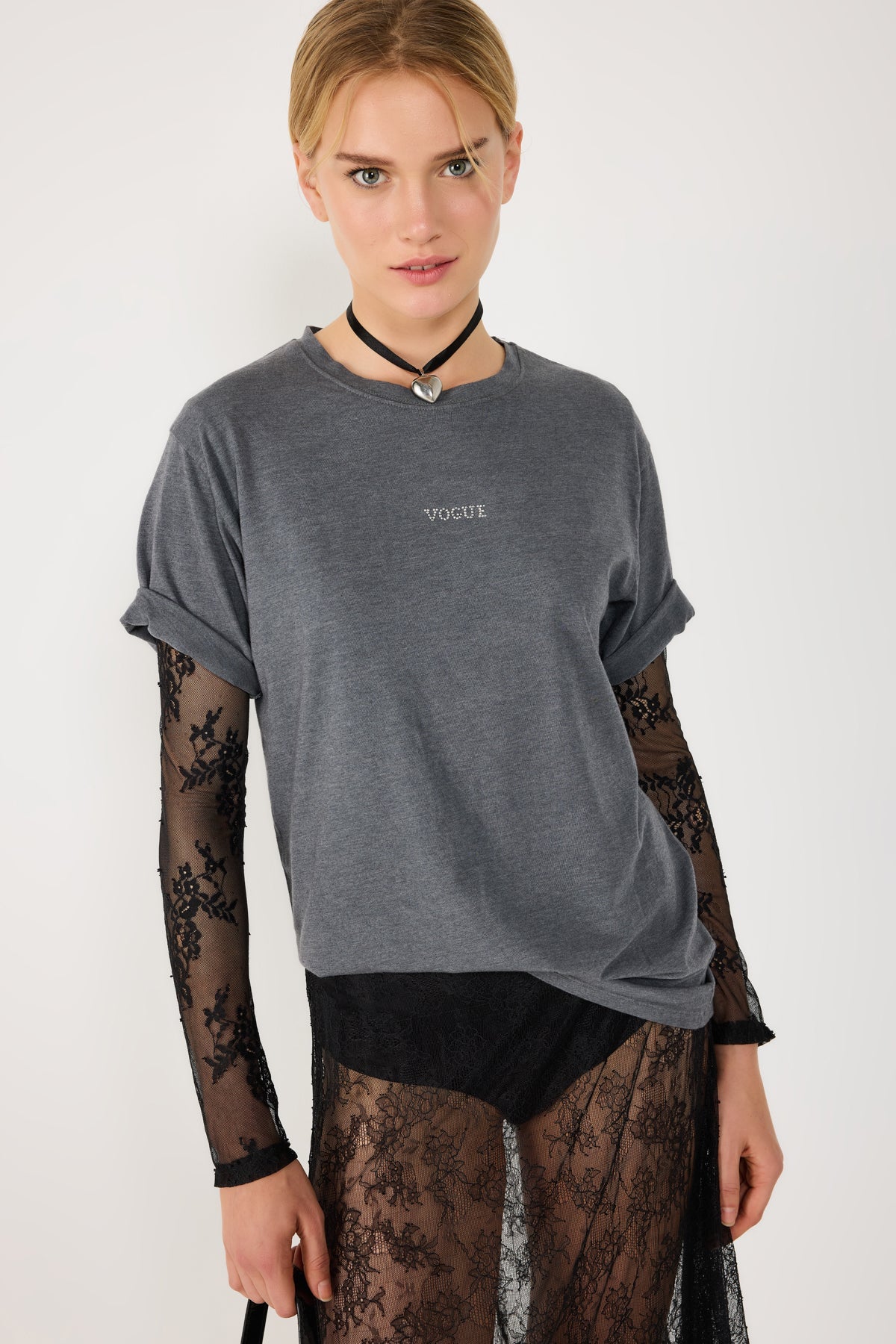 T-Shirt mit Rundhalsausschnitt und lockerer Passform