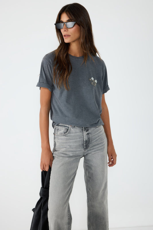 T-Shirt mit Rundhalsausschnitt und lockerer Passform