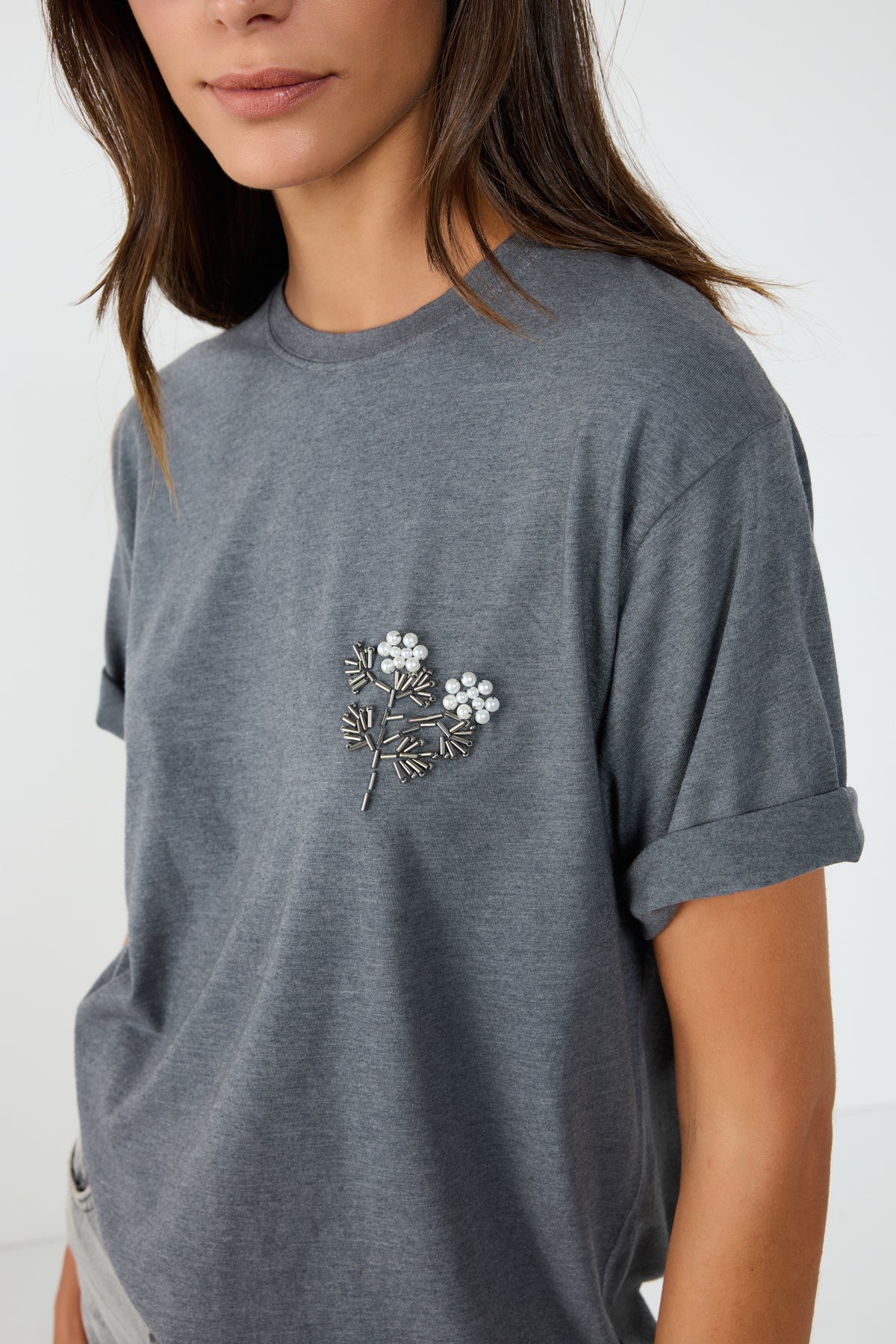 T-Shirt mit Rundhalsausschnitt und lockerer Passform