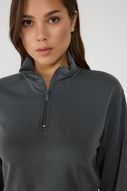 Crop-Sweatshirt mit Reißverschluss