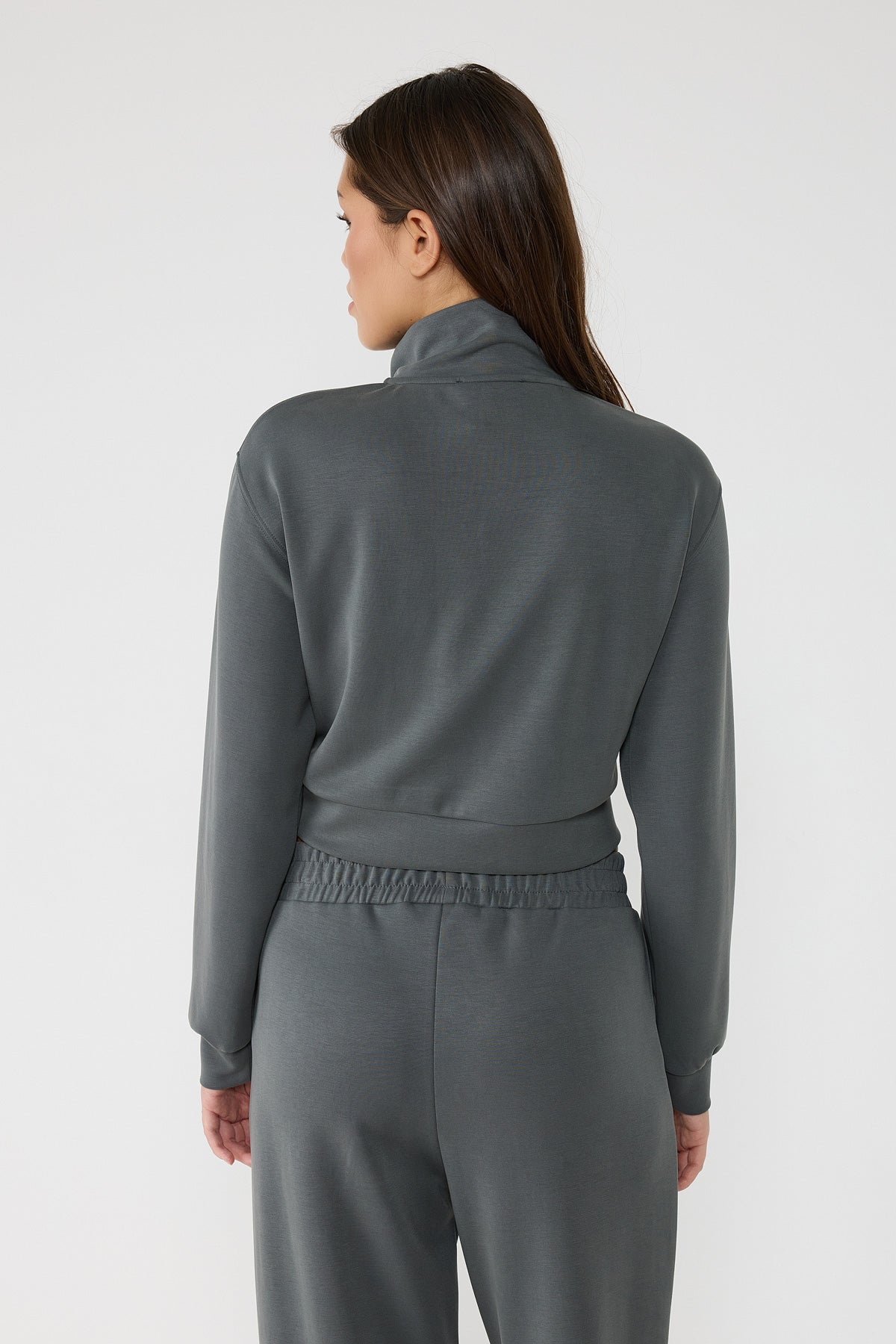 Crop-Sweatshirt mit Reißverschluss