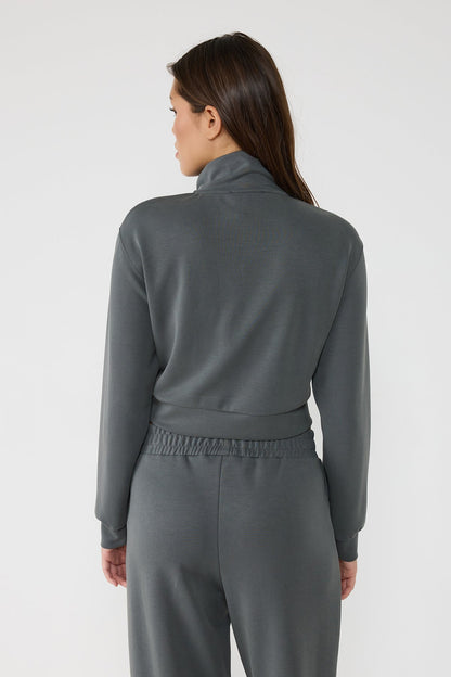 Crop-Sweatshirt mit Reißverschluss