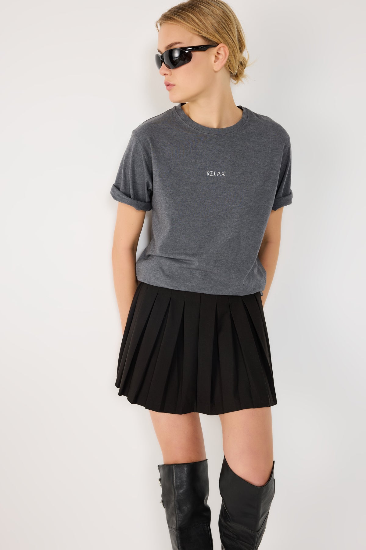T-Shirt mit Rundhalsausschnitt und lockerer Passform