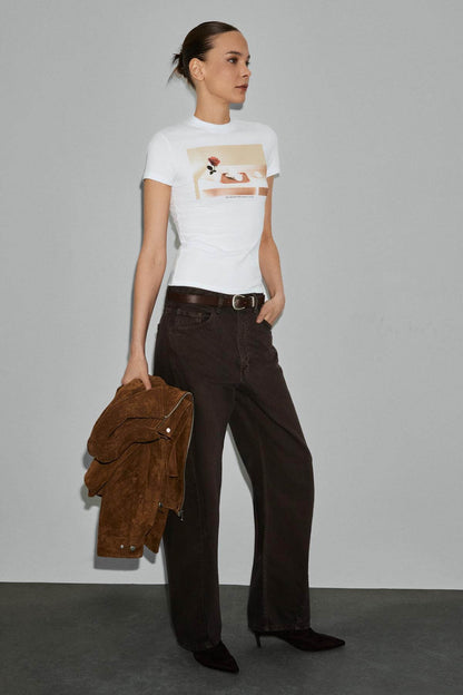 ARELUNA Damen Bio-Baumwoll-Slim-Shirt