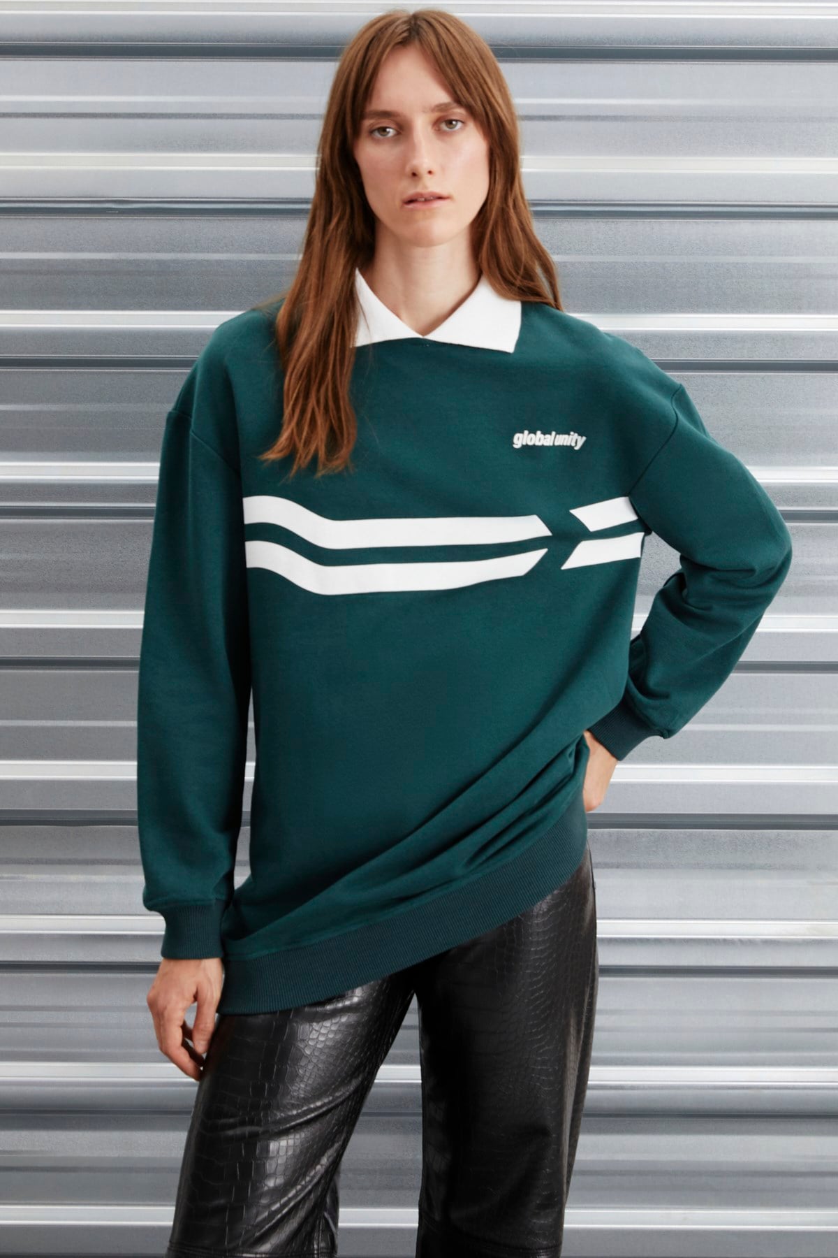 ETHIQUET Arlene Damen Rollkragen Sweatshirt Green