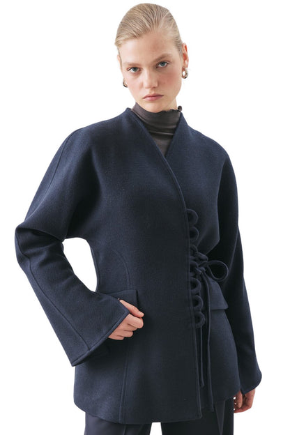 AROA Taillierter Mantel Marineblau