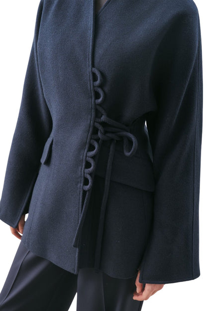 AROA Taillierter Mantel Marineblau