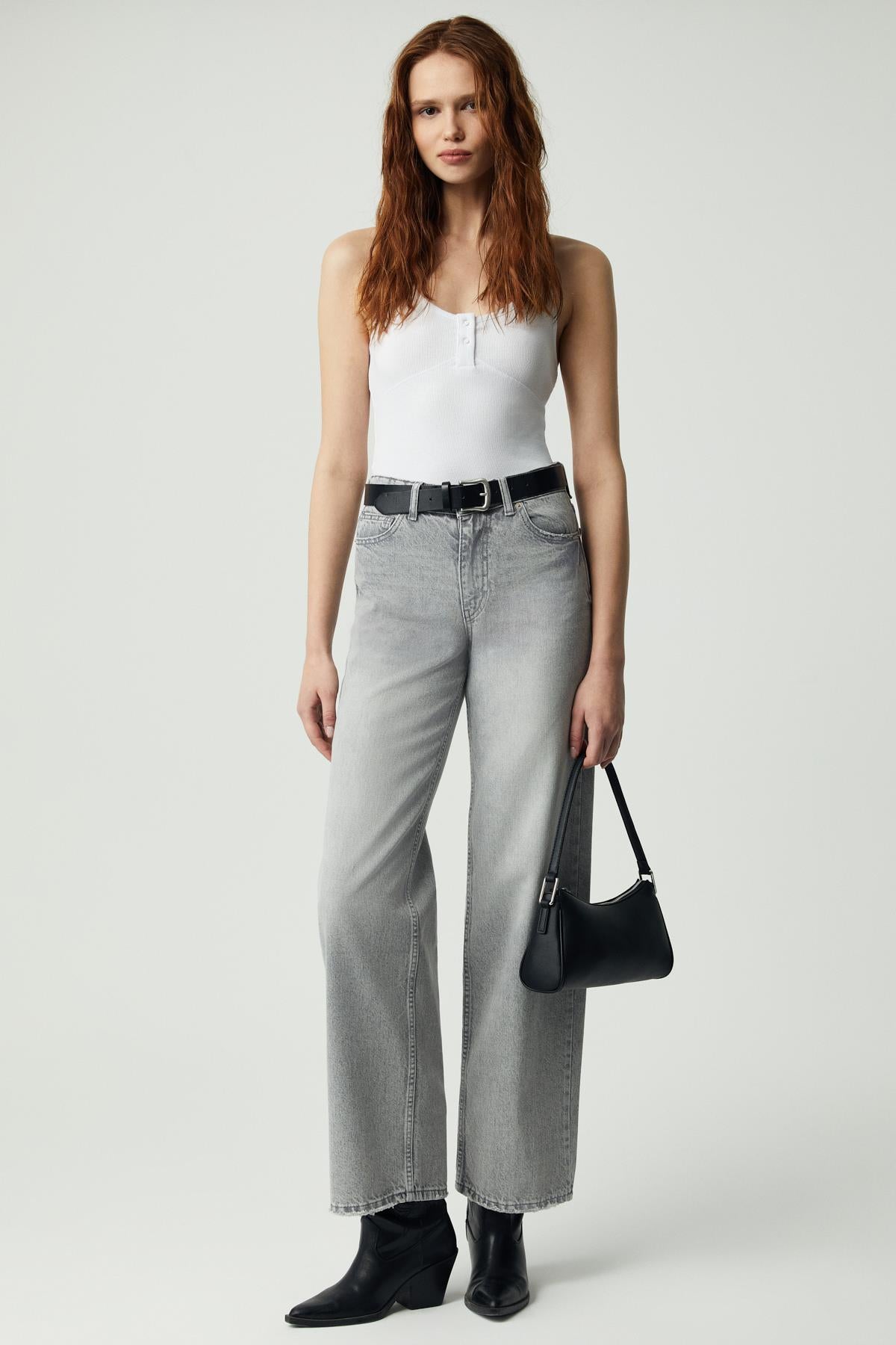ETHIQUET Damen Cut-Out Button-Top Weste Weiß