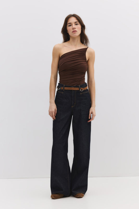 Asymmetrischer Body mit Druckknöpfen