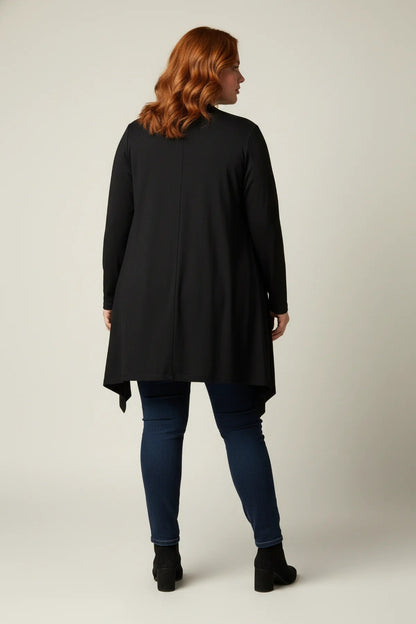 Asymmetrisch geschnittener, drapierter Cardigan