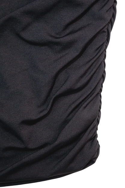 Asymmetrisches Rüschenshirt mit kurzen Ärmeln