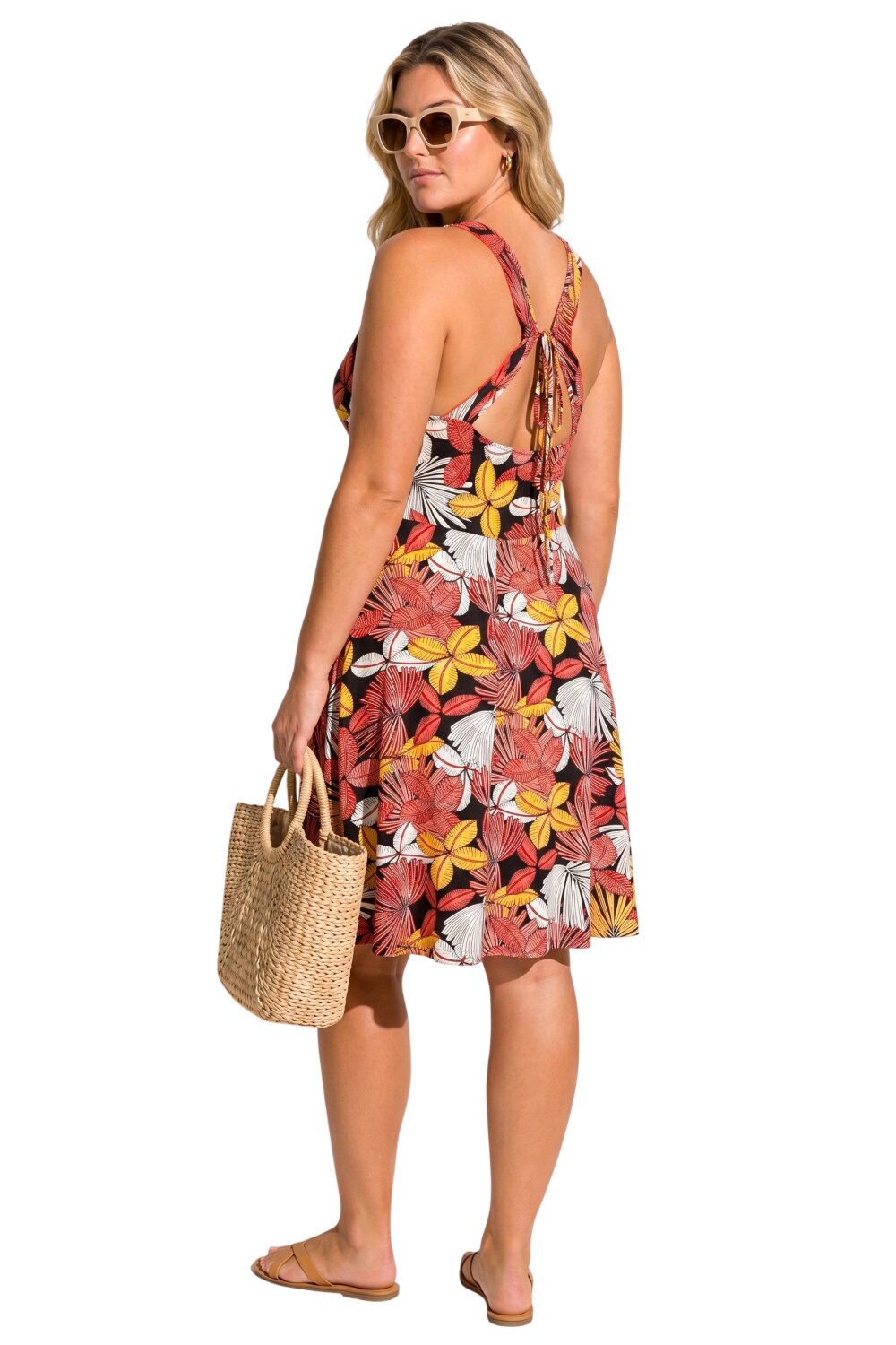 Gemustertes Mini-Kleid mit Trägern