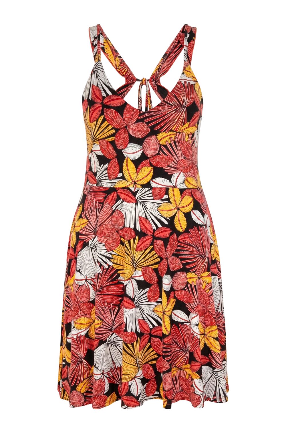 Gemustertes Mini-Kleid mit Trägern