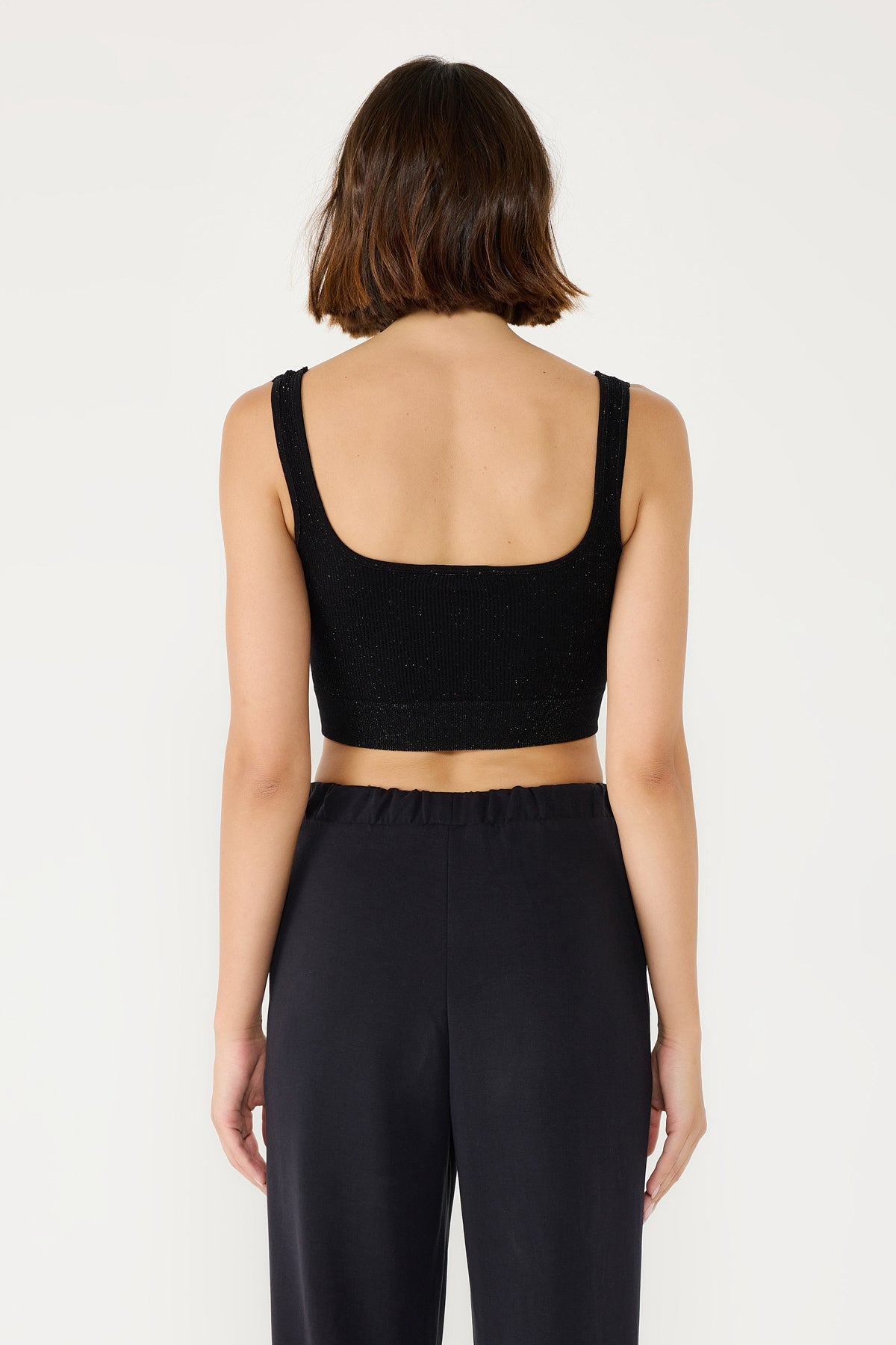 Crop-Bluse mit dicken Trägern