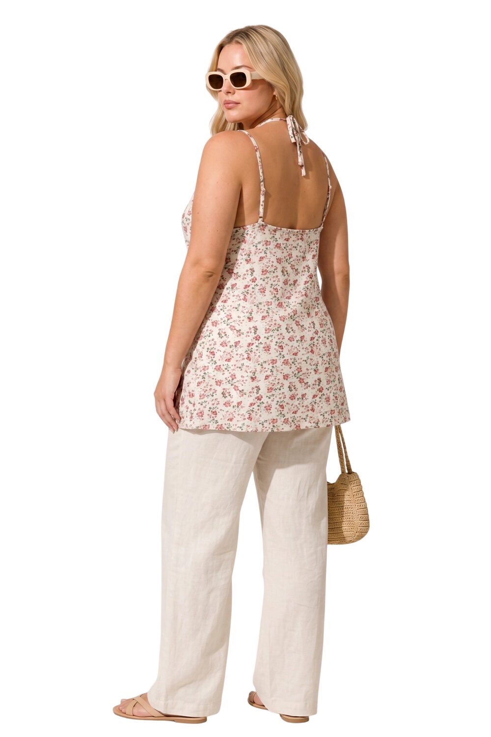 Blumenmuster Bluse mit Trägern