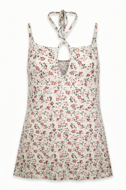 Blumenmuster Bluse mit Trägern