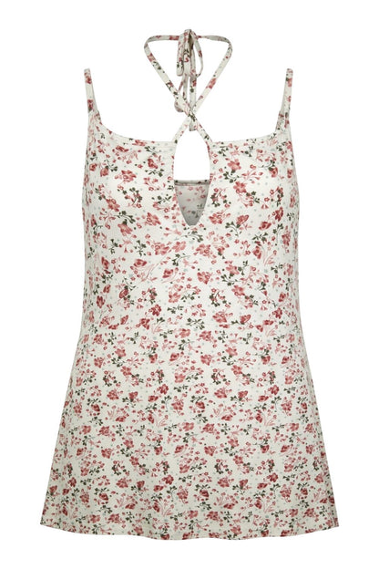 Blumenmuster Bluse mit Trägern