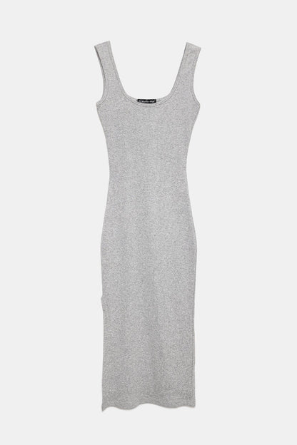 Trägerkleid mit Schlitz