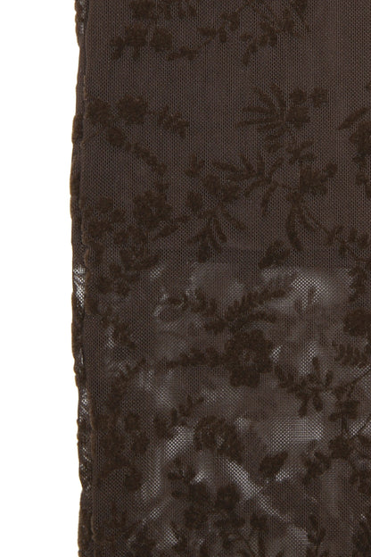 Blumenmuster Transparente Velours-Rock