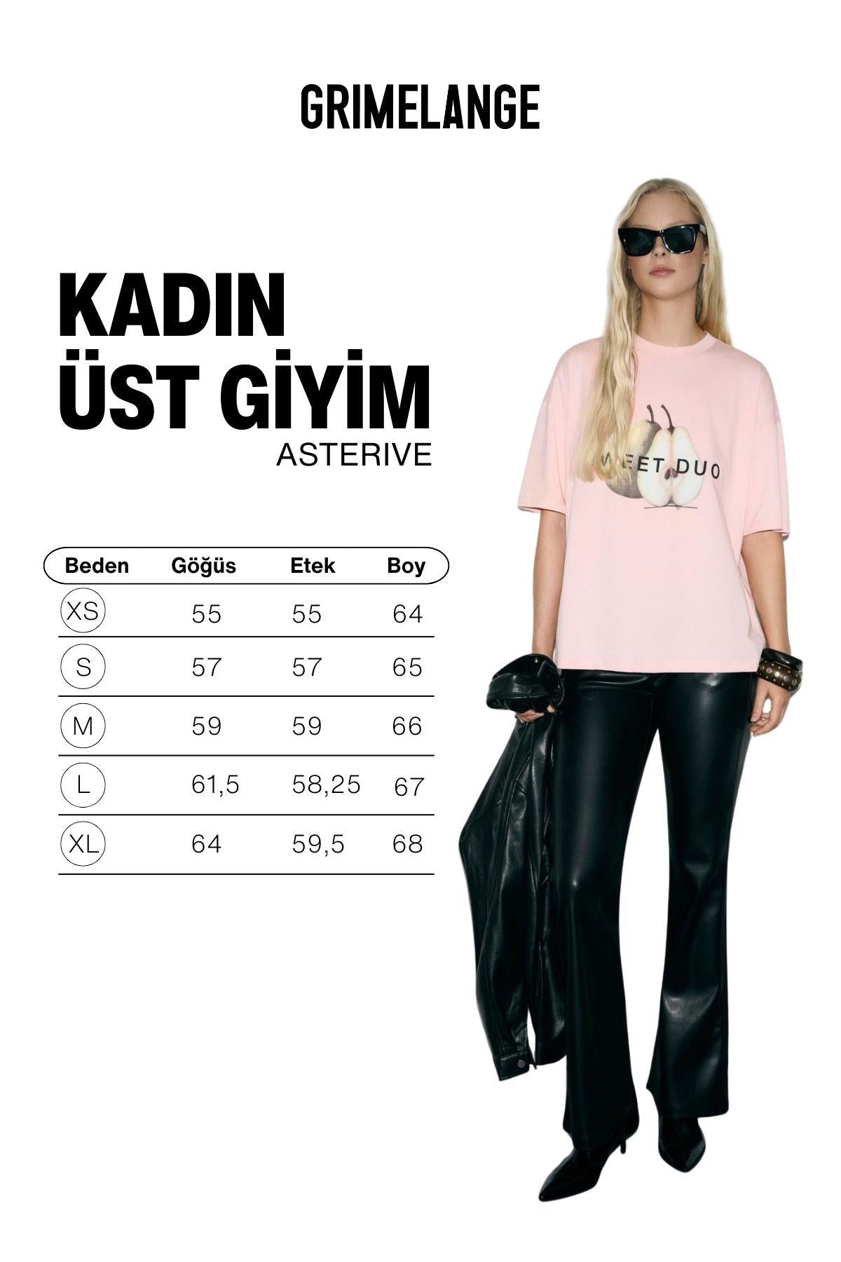 GRIMELANGE Damen Oversized Print-Shirt Lachs