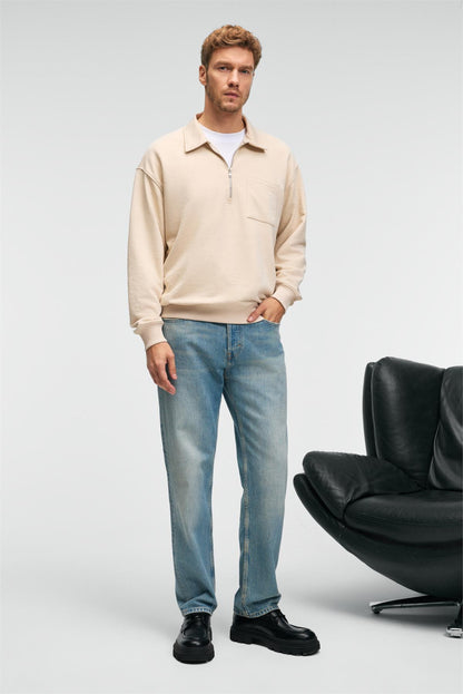 AUGUST Herren Baumwoll Sweatshirt