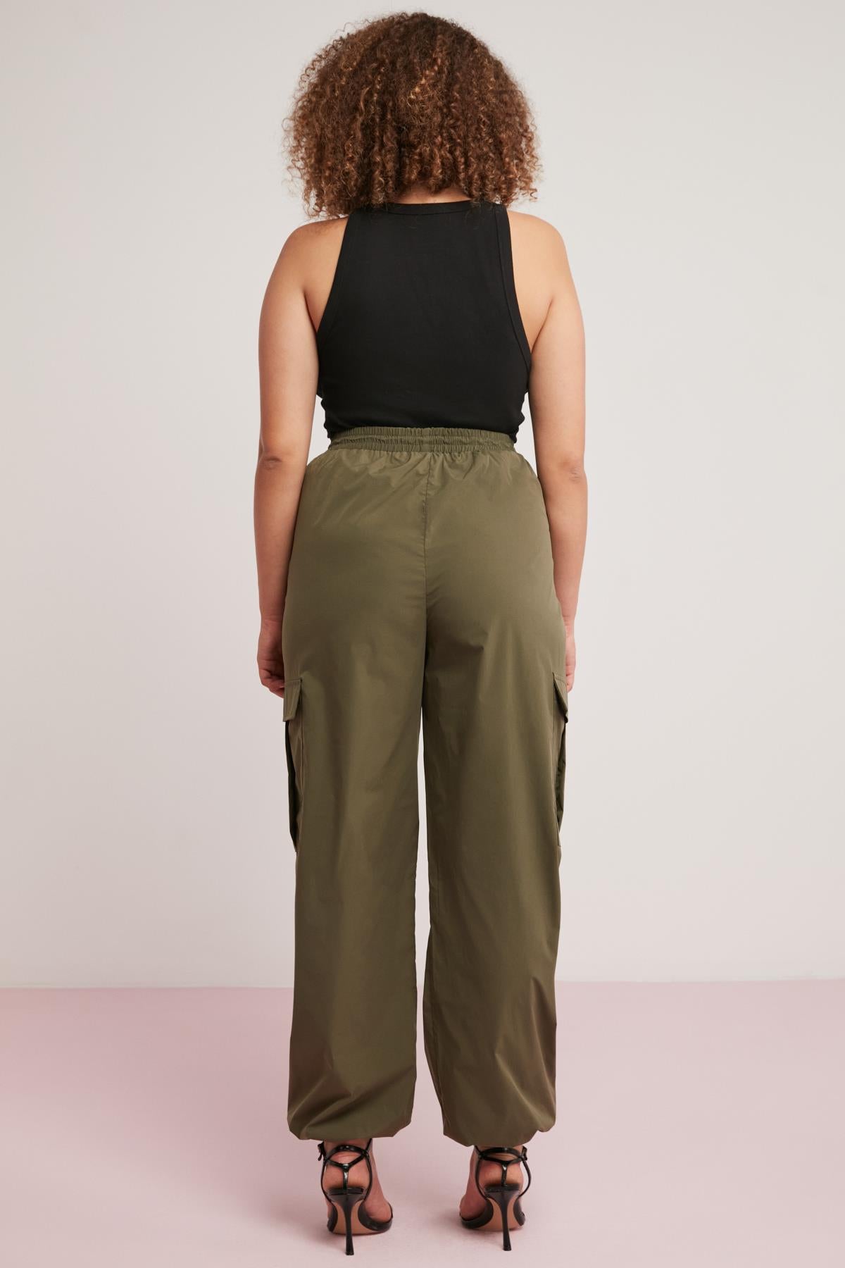 ETHIQUET Damen Plus Size Cargohose Khaki