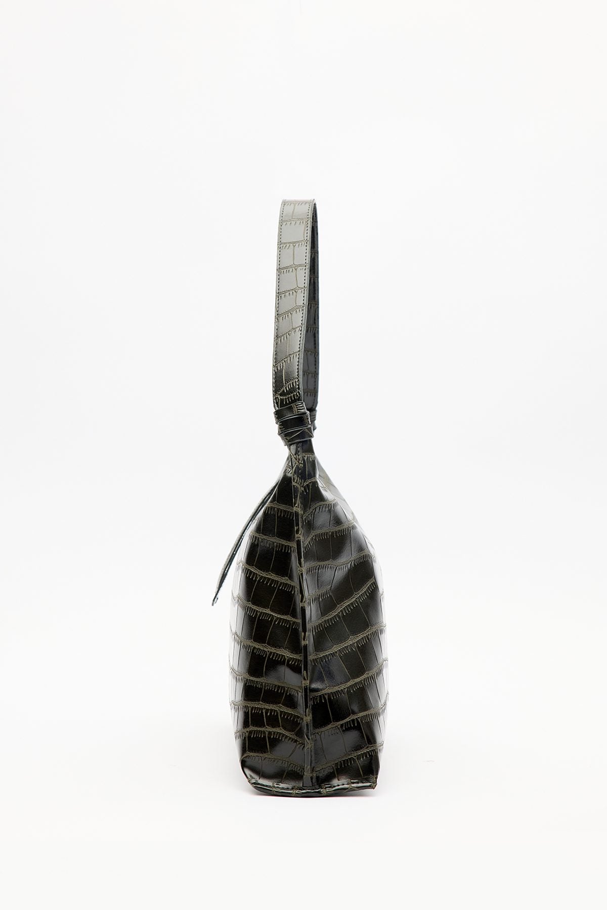 Schwarze Tragetasche aus Krokodilleder