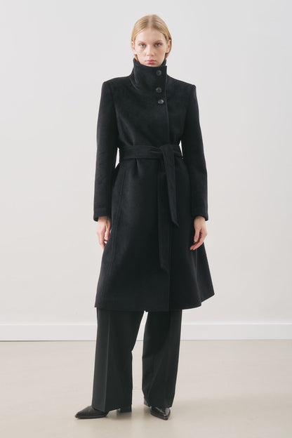 PREMIUM KASCHMIR-TRENCH-COAT, SCHWARZ.