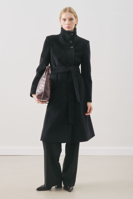PREMIUM KASCHMIR-TRENCH-COAT, SCHWARZ.
