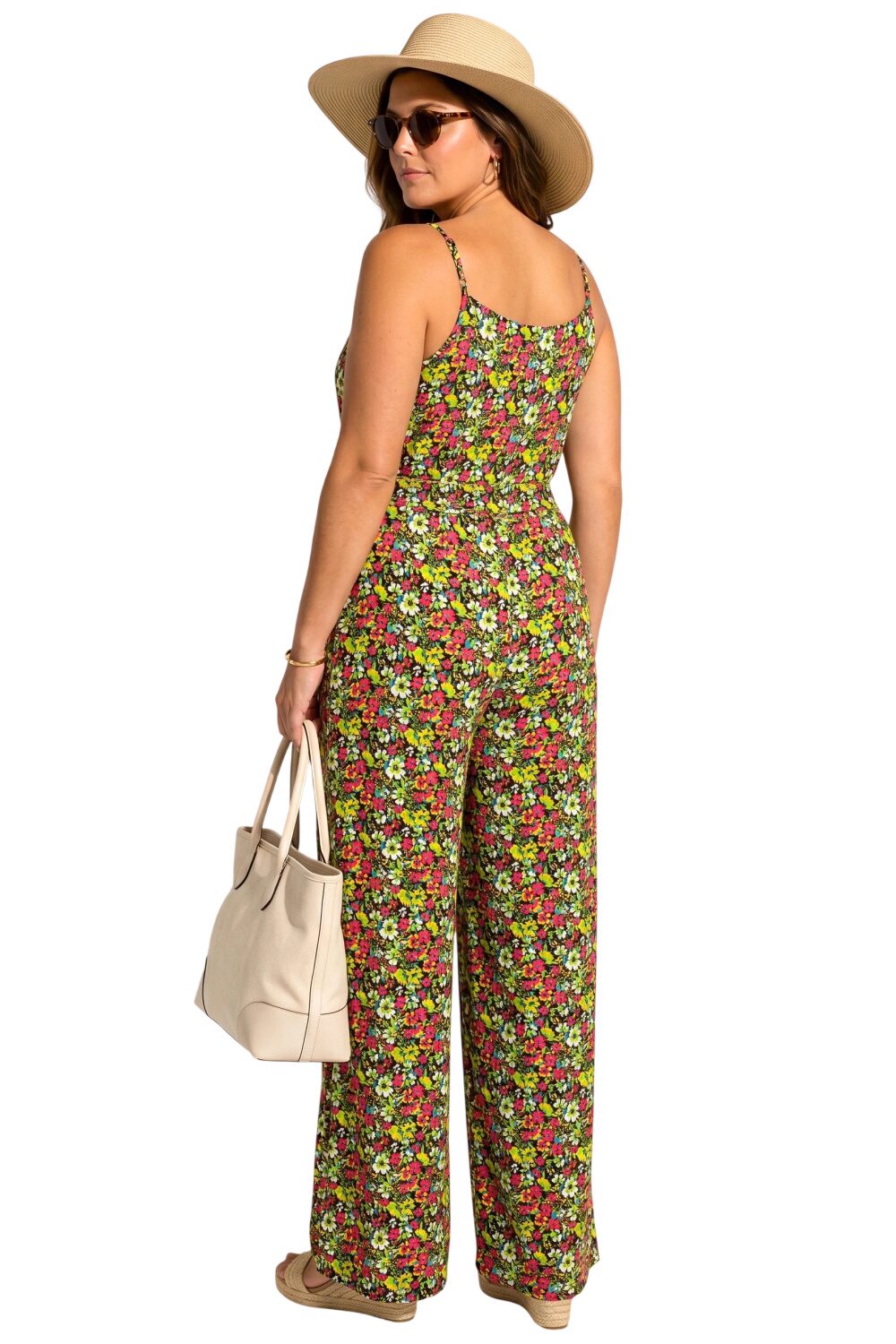 Verstellbarer Träger Jumpsuit mit Schlitz